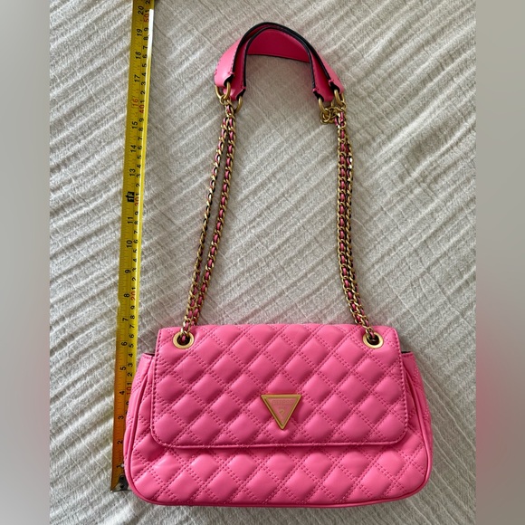 Pink Guess Giully convertible crossbody flap bag. - Picture 9 of 10